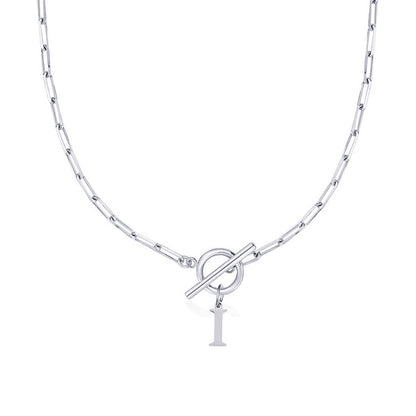 Women’s Gold Necklace Stainless Steel Custom Initial Paperclip Design