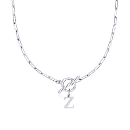 Women’s Gold Necklace Stainless Steel Custom Initial Paperclip Design