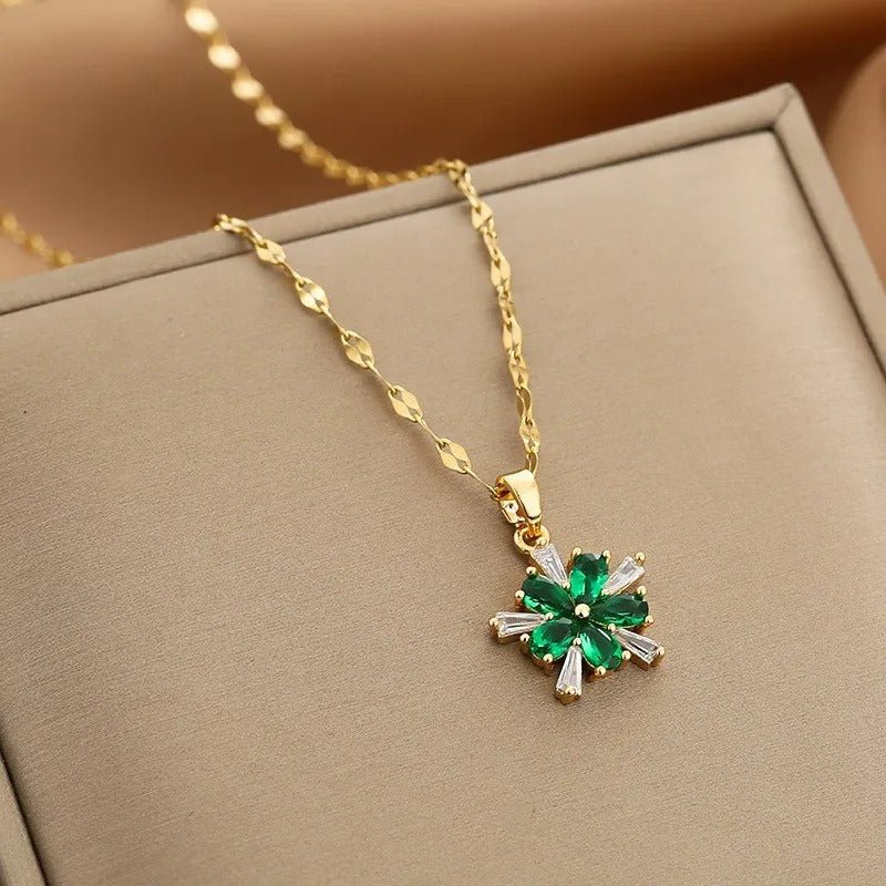 Women’s Gold Necklace Stainless Steel with Zircon Dainty Design