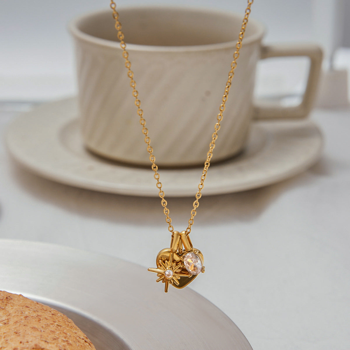 Women's Gold Locket Necklace 16-Inch Hypoallergenic Delicate Design - 6