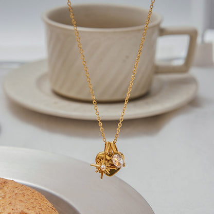 Women's Gold Locket Necklace 16-Inch Hypoallergenic Delicate Design - 6