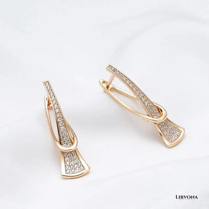 Women's Diamond Earrings for Women Rose Gold Stainless Steel 2