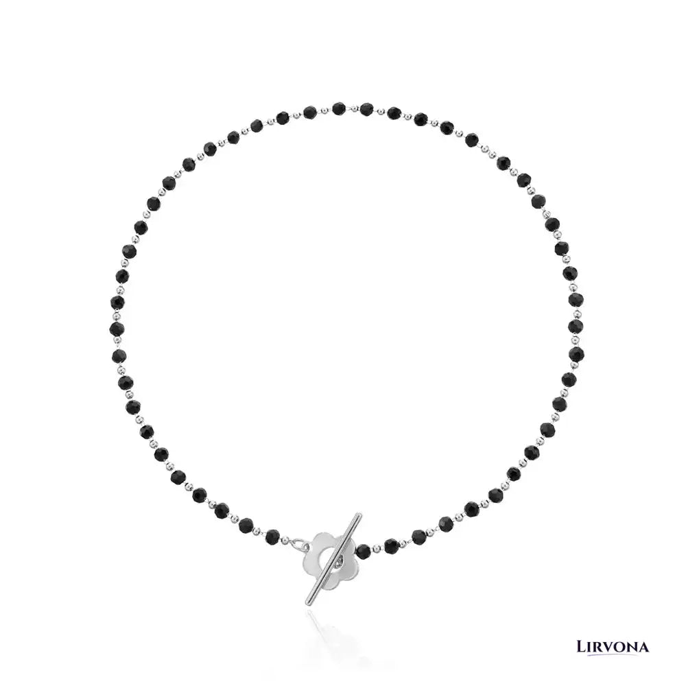 Women’s Floral Choker Necklace Silver Stainless Steel 14.17 Inches