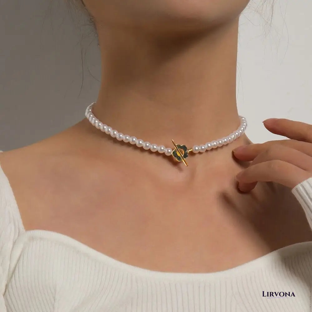 Women’s Floral Choker Necklace Silver Stainless Steel 14.17 Inches