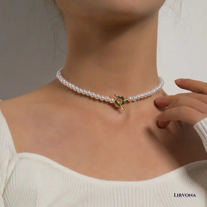 Women’s Floral Choker Necklace Silver Stainless Steel 14.17 Inches