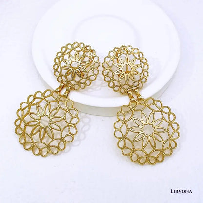 Women's Gold Earrings Geometric Stainless Steel 4