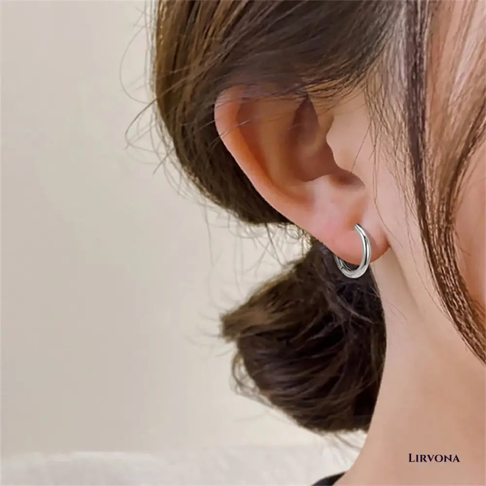 Women’s Gold Hoop Earrings 14k Plated Stainless Steel Classic Design