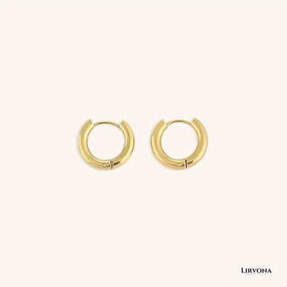 Women’s Gold Hoop Earrings 14k Plated Stainless Steel Classic Design