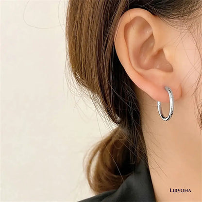 Women’s Gold Hoop Earrings 14k Plated Stainless Steel Classic Design