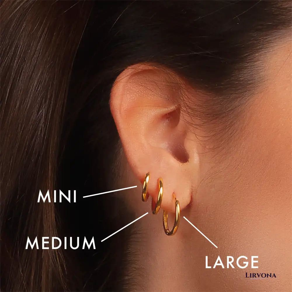 Women’s Gold Hoop Earrings 14k Plated Stainless Steel Classic Design