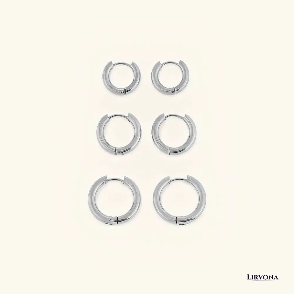 Women’s Gold Hoop Earrings 14k Plated Stainless Steel Classic Design