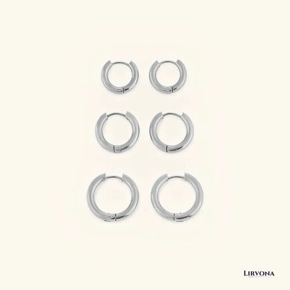 Women’s Gold Hoop Earrings 14k Plated Stainless Steel Classic Design