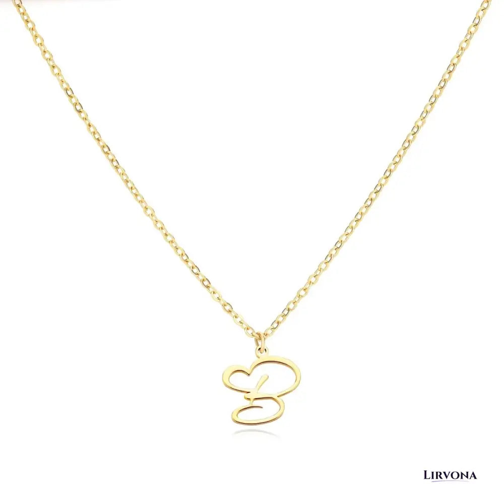 Women’s Gold Necklace Heart Design Stainless Steel Custom Initial
