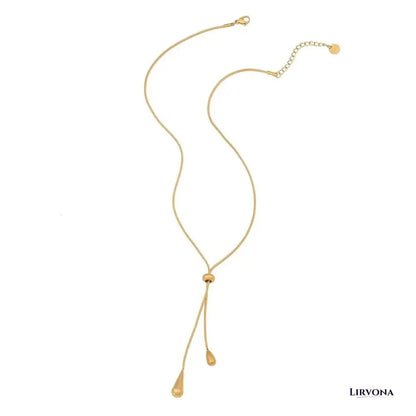 Women’s Necklace and Earrings Set Silver Stainless Steel Adjustable Lariat