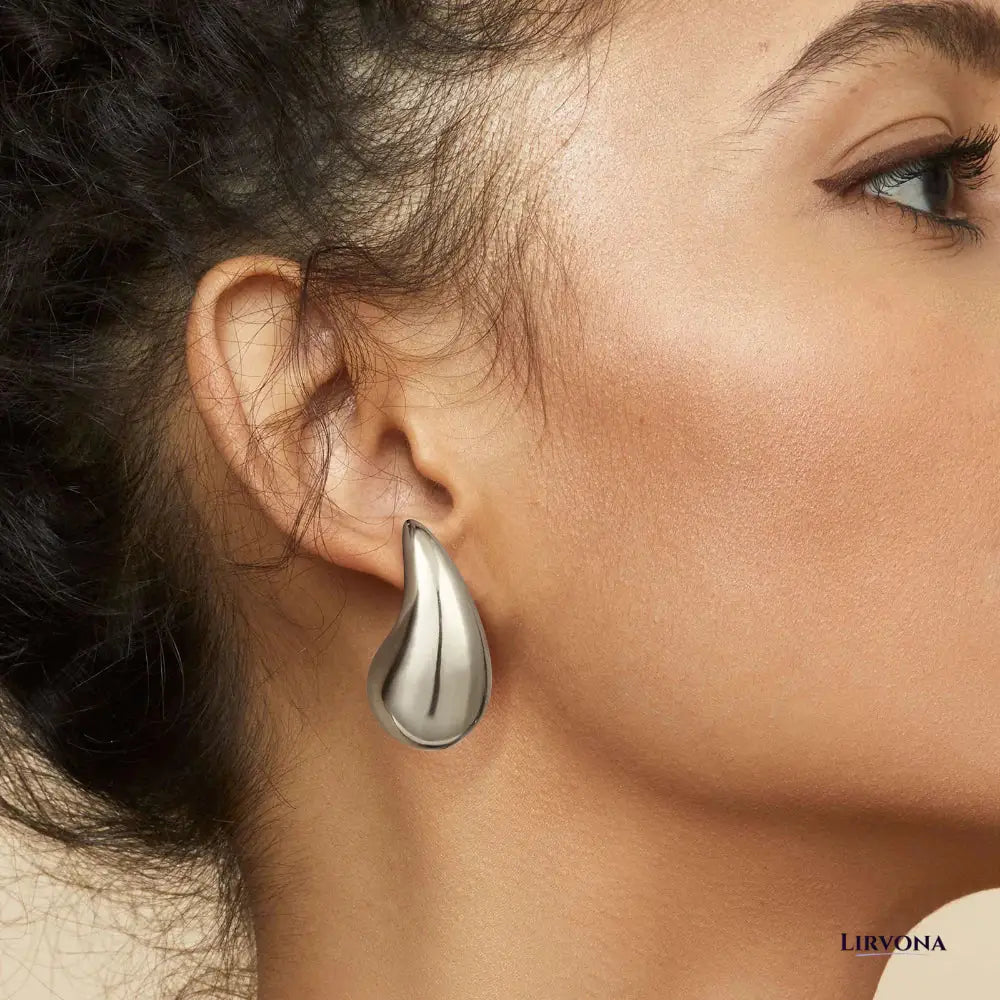 Women’s Teardrop Earrings Gold Stainless Steel Hypoallergenic Elegant Design