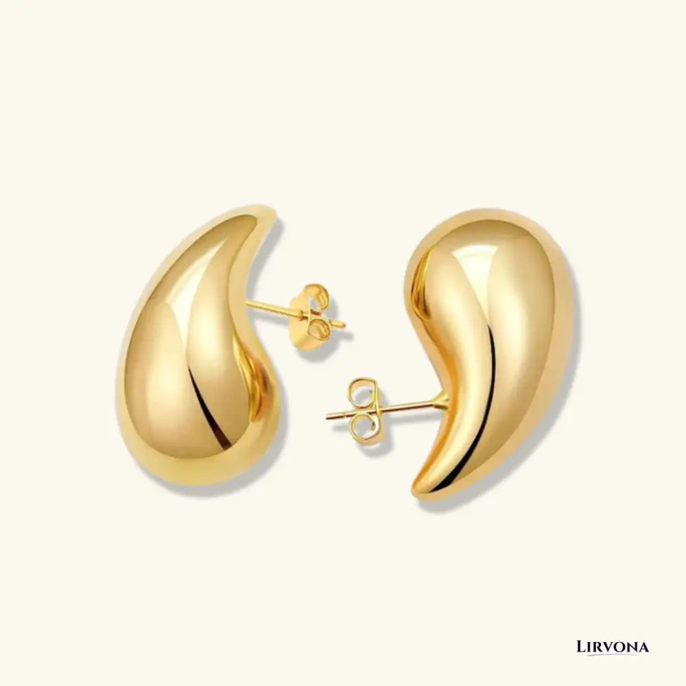 Women’s Teardrop Earrings Gold Stainless Steel Hypoallergenic Elegant Design