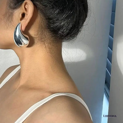 Women’s Teardrop Earrings Gold Stainless Steel Hypoallergenic Elegant Design
